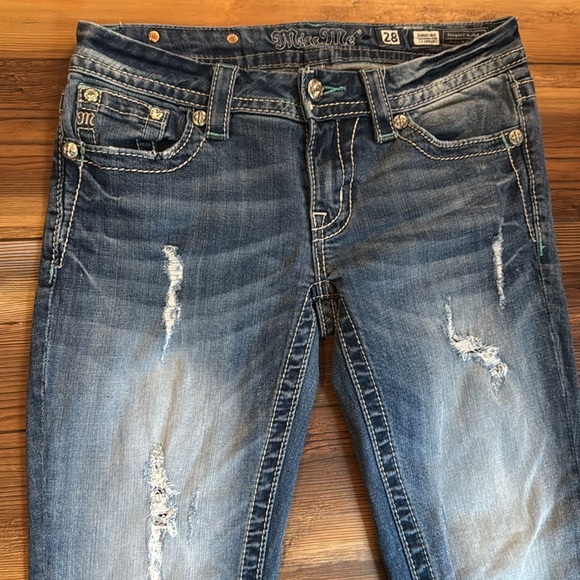 MISS ME Signature Cropped Distressed Jean Women Size 28 - Picture 7 of 12